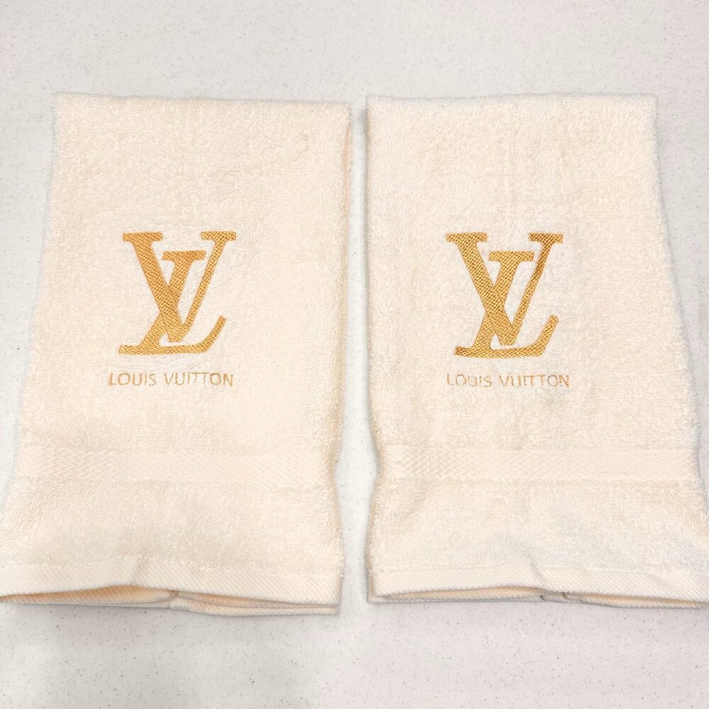 Louis Vuitton Style Towels Embroidered Hand Towel Set Bathroom Home Decor